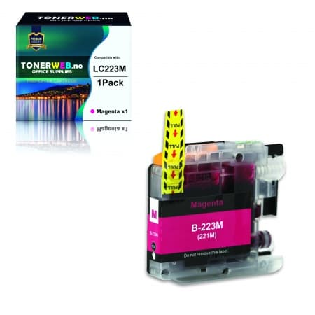Blekkpatron, erstatter Brother LC223M Magenta (9 ml) (1 stk.)