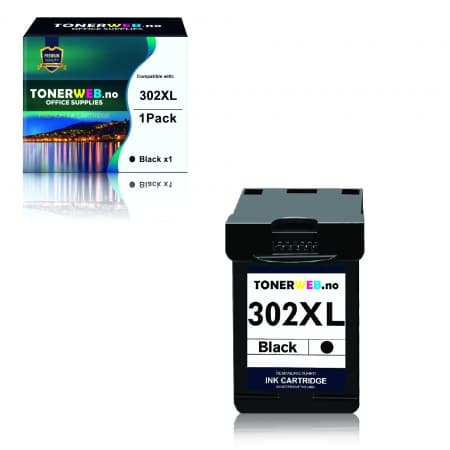 Blekkpatron, erstatter HP Sort 302XL (18 ml) (1 stk.)