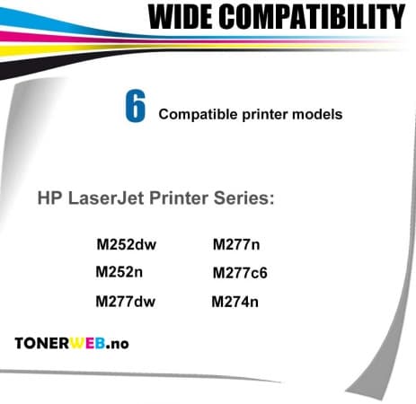 Tonerkassett, erstatter HP Cyan 201X (2.300 sider) (1 stk.)