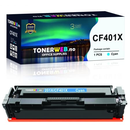 Tonerkassett, erstatter HP Cyan 201X (2.300 sider) (1 stk.)