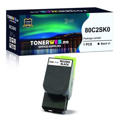 Lexmark Toner Sort (2.500 sider) - Erstatter 80C2SK0 (1 stk.)