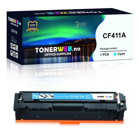 Tonerkassett, erstatter HP Cyan 411A (2.300 sider) (1 stk.)
