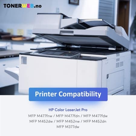Tonerkassett, erstatter HP Toner Sort HY 410X (6.500 sider) (1 stk.)