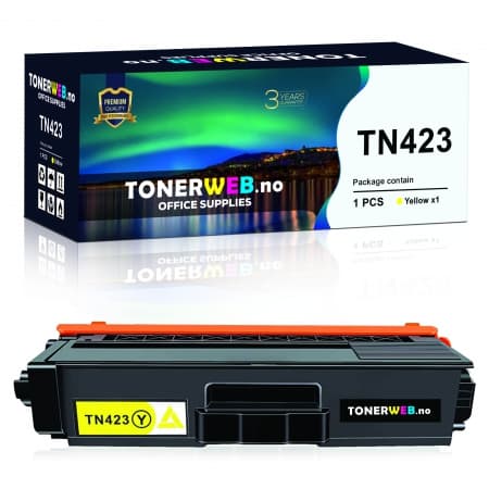 Tonerkassett, erstatter Brother Gul TN423Y HC (4.000 sider) (1 stk.)