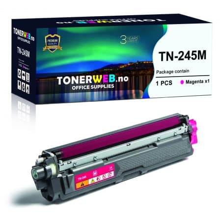 Tonerkassett, erstatter Brother TN-241M / TN-245M /TN246M Magenta (2.200 sider) Magenta (2.200 sider) (1 stk.)