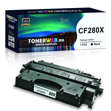 Tonerkassett, erstatter HP Sort 80X (6.900 sider) (1 stk.)