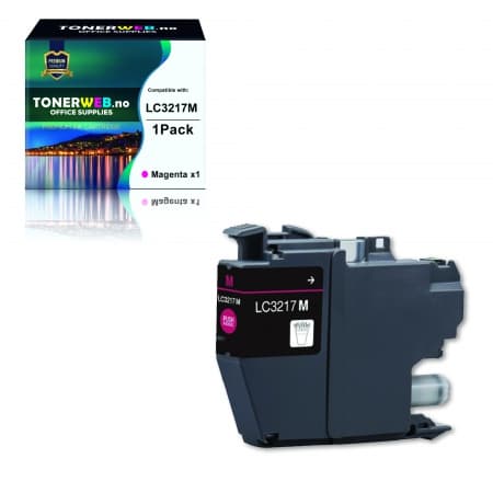 Blekkpatron, erstatter Brother LC3217M Magenta (550 sider) (1 stk.)