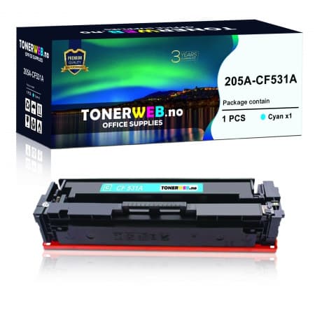 Tonerkassett, erstatter HP Cyan 205A (900 sider) (1 stk.)