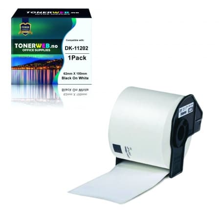 Brother DK-11202 62x100mm (300stk) Leveranse Etikett, erstatter  (1 stk.)