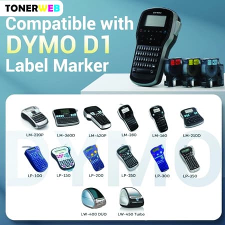 DYMO Tape D1 12mm X 7m Sort På Gul SO720580 - Erstatter 45018 (1 stk.)