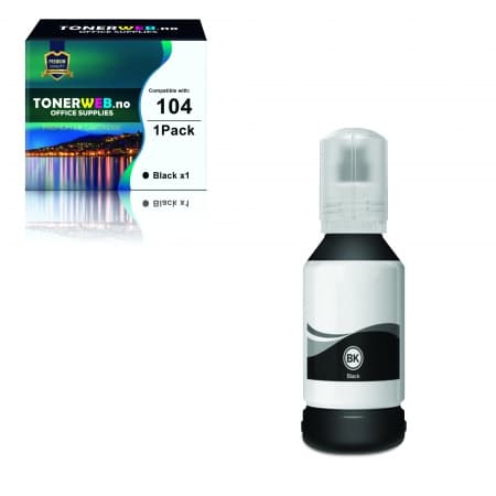 Epson 104 sort blekk (70ml) - Erstatter C13T00P140 (1 stk.)