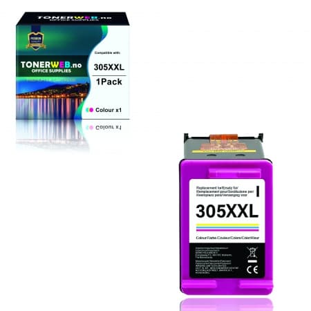 Blekkpatron, erstatter HP 305 XL farge (450 sider)  (1 stk.)