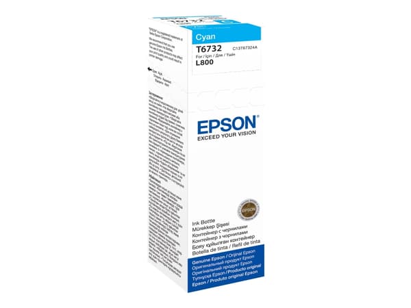Epson T6732 - 70 ml - cyan - original - blekkpåfylling - for Epson L1800, L800, L805, L810, L850; EcoTank L1800