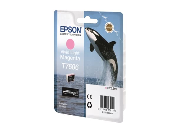 Epson T7606 - 25.9 ml - livlig lys magenta - original - blister - blekkpatron - for SureColor SC-P600
