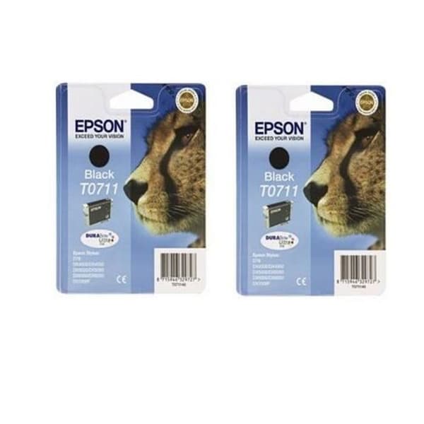 Epson T0711 x2 Twin pack bläckpatron Svart T0711 x2