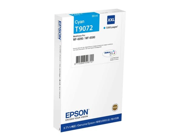 Epson T9072 - 69 ml - XXL-storlek - cyan - original - box - bläckpatron - för WorkForce Pro WF-6090, WF-6590