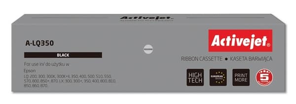 Activejet A-LQ350 -mustenauha (korvaa Epson S015633:lle; Supreme; 2 500 000 merkkiä; musta)