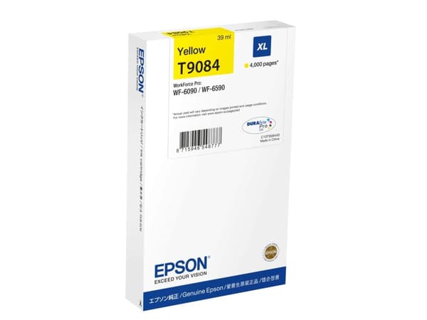 Epson T9084 - 39 ml - XL-størrelse - gul - original - blekkpatron - for WorkForce Pro WF-6090, WF-6590