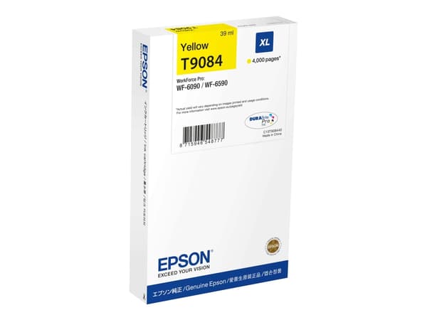 Epson T9084 - 39 ml - XL-størrelse - gul - original - blekkpatron - for WorkForce Pro WF-6090, WF-6590