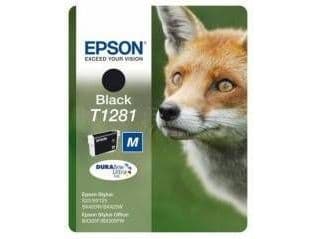 Epson Fox Singlepack Black T1281 DURABrite Ultra Ink, Pigmentbaserat bläck, 1 styck