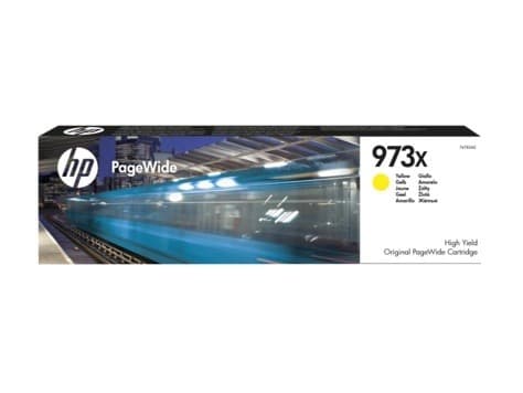 HP 973X høykapasitet gul original PageWide-blekkpatron, Høyt (XL) utbytte, Pigmentbasert blekk, 86 ml, 7000 sider, 1 stykker
