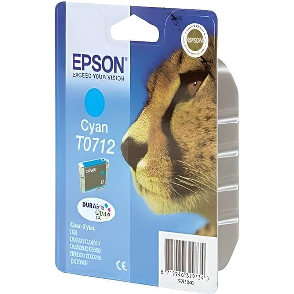 EPSON T0712 Cyan bläckpatron - Cheetah (C13T07124012)