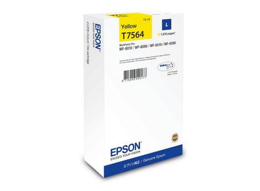 Epson T7564 - 14 ml - L-storlek - gul - original - bläckpatron - för WorkForce Pro WF-6530, WF-8010, WF-8090, WF-8510, WF-8590, WF-8590 D3TWFC