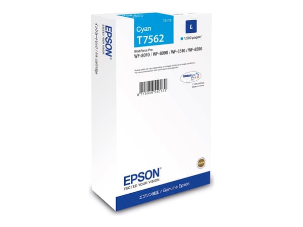 Epson T7562 - 14 ml - L-størrelse - cyan - original - blekkpatron
