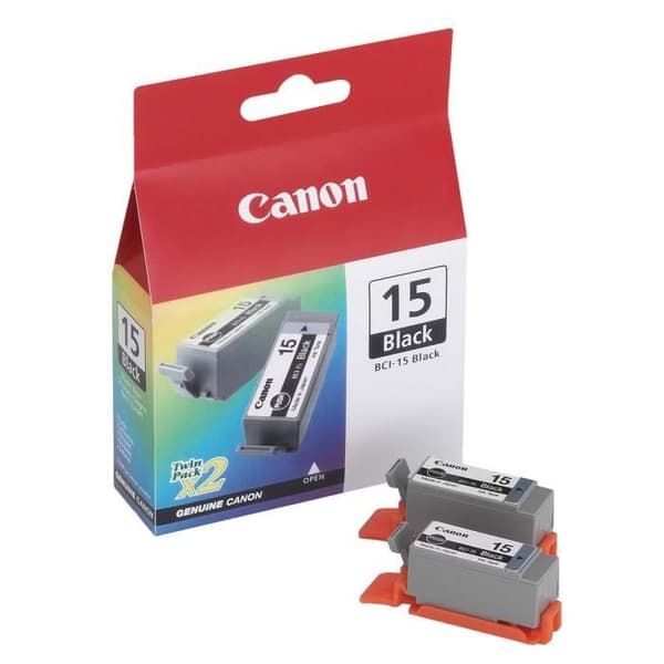 CANON Paket med 2 bläckpatroner - BCI-15BK - Svart - standardkapacitet 2 x 5,3 ml - 2 x 121 sidor