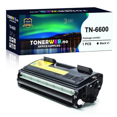 Tonerkassett, erstatter Brother TN-6600 Sort (6.000 sider) (1 stk.)
