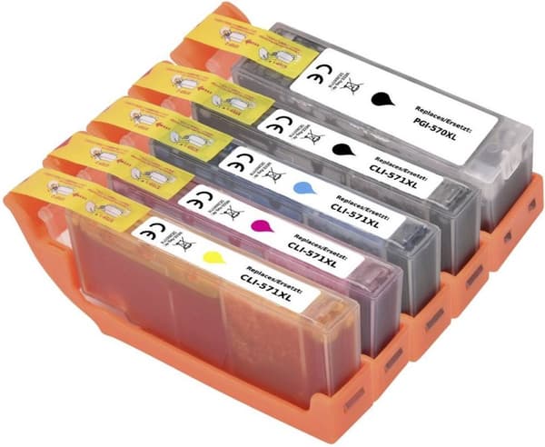 Renkforce bläckkombinationspaket ersätter Canon PGI-570 + CLI-571 (0372C004) Kompatibel svart, fotosvart, c