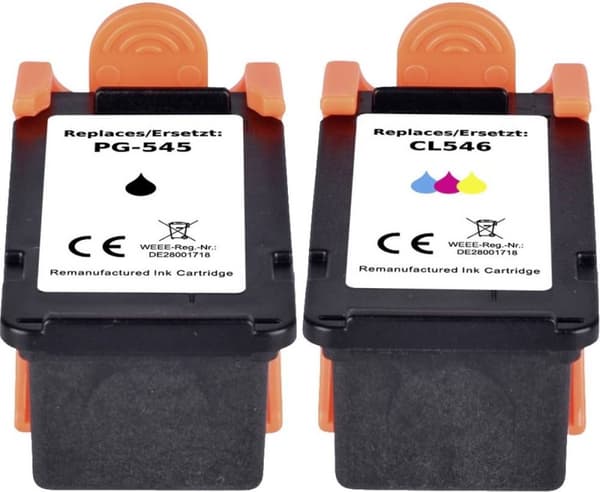 Renkforce bläckkombinationspaket ersätter Canon PG-545, CL-546 kompatibelt kombinationspaket svart, cyaa