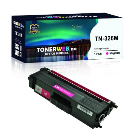 Tonerkassett, erstatter Brother TN326M Magenta Høykapasitet (3.500 sider) (1 stk.)