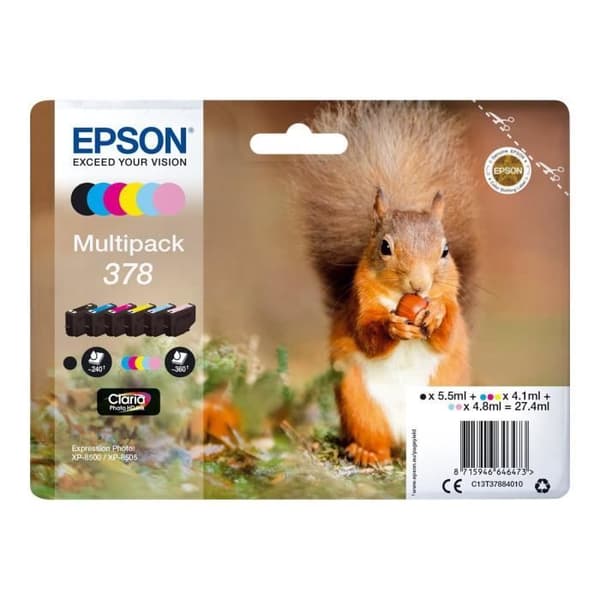Epson Squirrel Multipack 6-colours 378 Claria Photo HD Ink