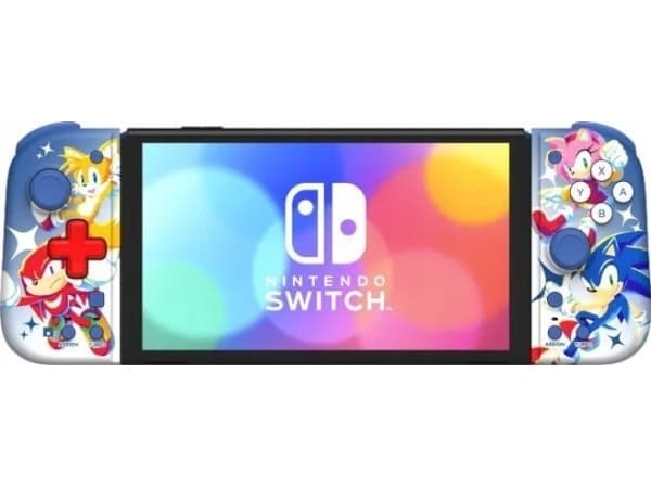 Hori Split Pad Compact Sonic, Gamepad, Nintendo Switch, Nintendo Switch OLED, D-pute, Turboknapp, Blå, Boks, 1 stykker