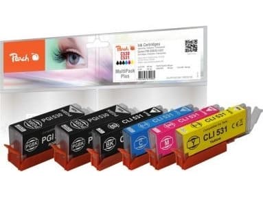 Peach PI100-504, Standard utskriftsproduksjon, Sort, Cyan, Fiolblå, Gult, 5 stykker, Multipakke