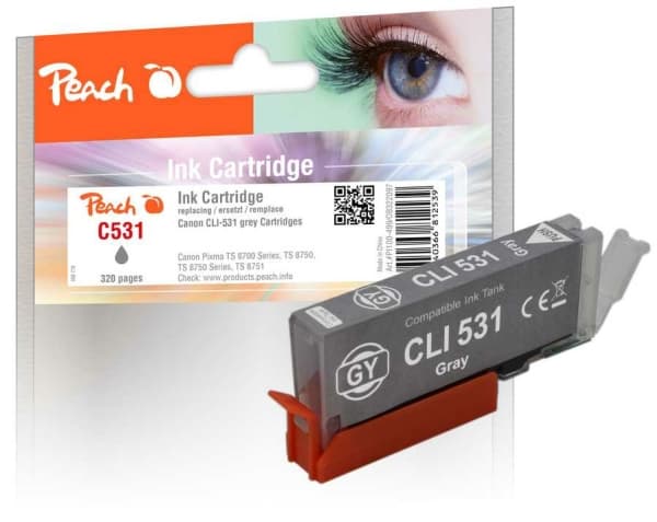 Peach PI100-499, Standard utskriftsproduksjon, Grå, 12,5 ml, 1 stykker, 0 sider, Enkeltpakke