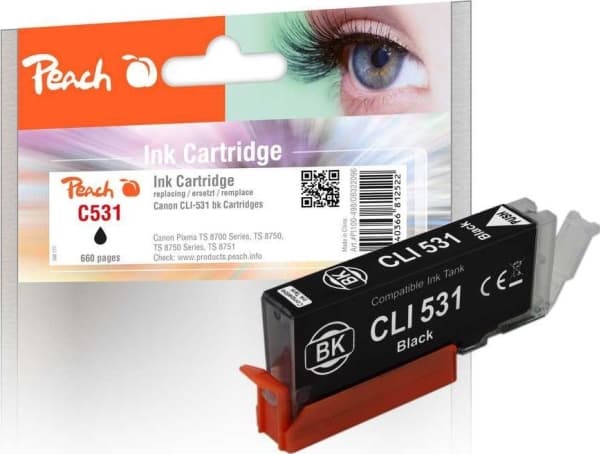Peach PI100-498, Standard utskriftsproduksjon, Sort, 12,5 ml, 1 stykker, 400 sider, Enkeltpakke