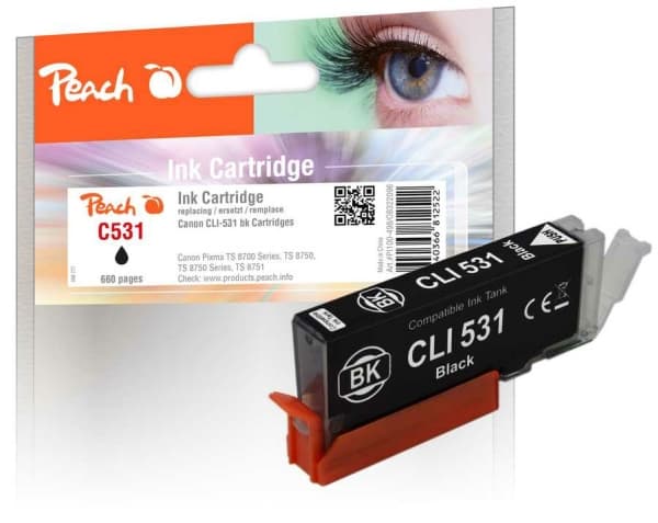 Peach PI100-498, Standard utskriftsproduksjon, Sort, 12,5 ml, 1 stykker, 400 sider, Enkeltpakke