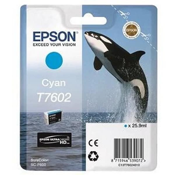 EPSON bläckpatron T7602 Cyan - Orca (C13T76024010)