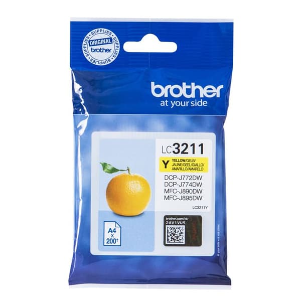 Original LC3211Y bläckpatron - Gul - Brother - DCP-J572, DCP-J772, DCP-J774, MFC-J890, MFC-J895