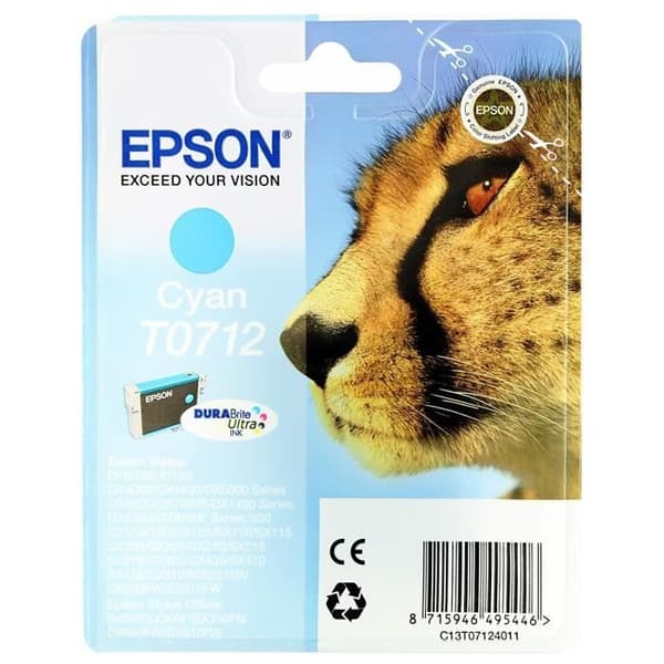 Epson T0712 Original DURABrite Ultra Cyan bläckpatron: Kontorsprodukter