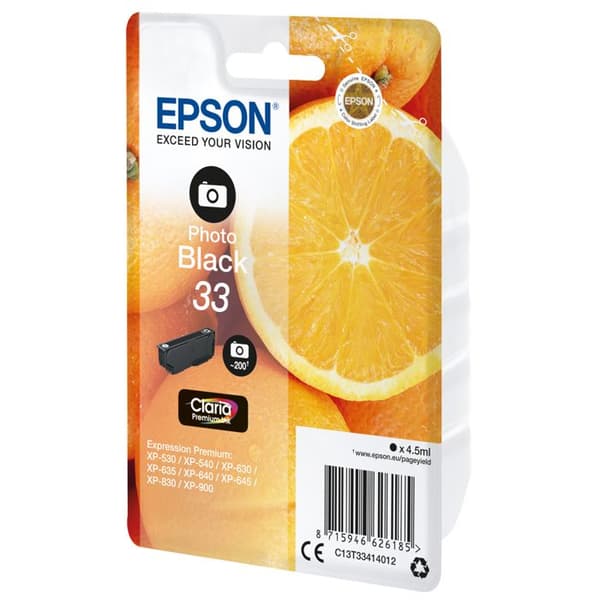EPSON Original bläckpatron 33 - 4,5 ml - foto Svart