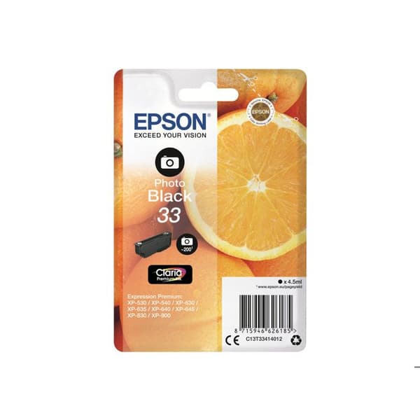 EPSON Original bläckpatron 33 - 4,5 ml - foto Svart