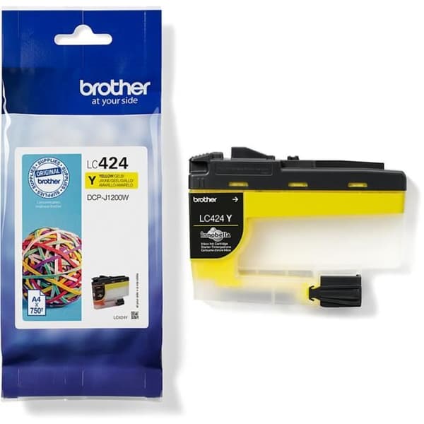 LC424Y bläckpatron - BROTHER - 750 sidor hög kapacitet gul - för DCP -J1200W