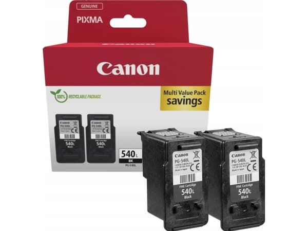 Canon PG-540L Twin Pack - 2-pack - L-størrelse - svart - original - hengeboks - blekkpatron