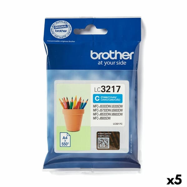 Original Bläckpatron Brother LC3217 Turkos (5 antal)