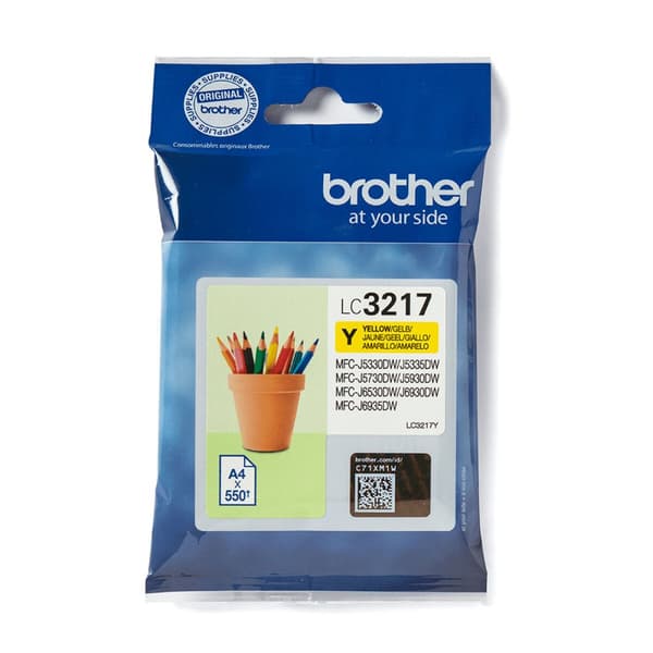 Original blækpatron Brother LC-3217Y Gul