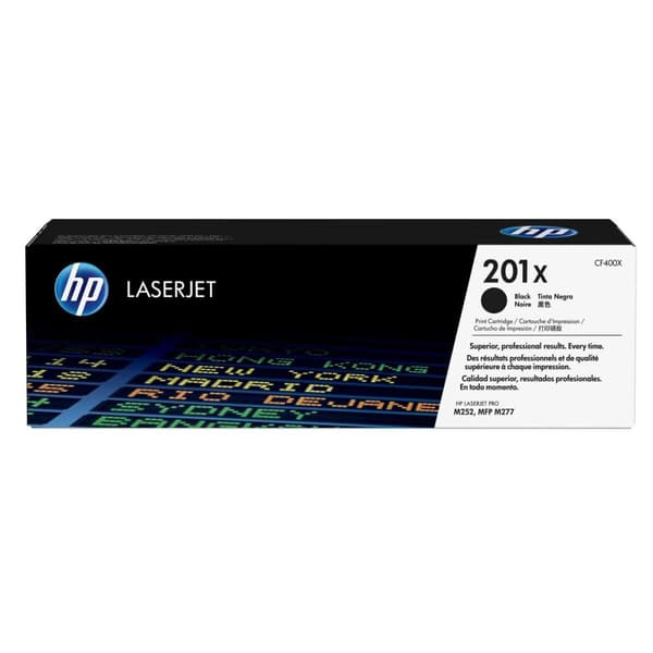 HP Original 201X LaserJet-tonerpatron med høj kapacitet, sort