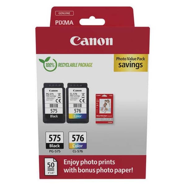 Canon Ink Pg-575 + Cl-576 Mustekasetti